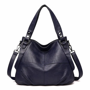 Elegant genuine leather large capacity shoulder bag in classic design with versatile carrying options – by Jewellar