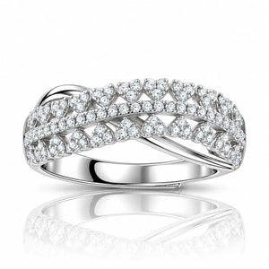 Infinity Crossover Moissanite Ring - 925 Sterling Silver