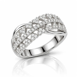 Infinity Crossover Moissanite Ring - 925 Sterling Silver