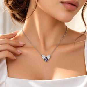 Irielle Adjustable Rainbow Moissanite Heart Necklace - 925 Sterling Silver
