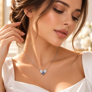 Irielle Adjustable Rainbow Moissanite Heart Necklace - 925 Sterling Silver