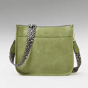 Leopard print PU leather messenger bag with spacious interior – Leona Messenger by Jewellar