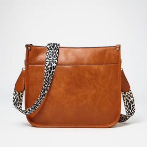 Leopard print PU leather messenger bag with spacious interior – Leona Messenger by Jewellar