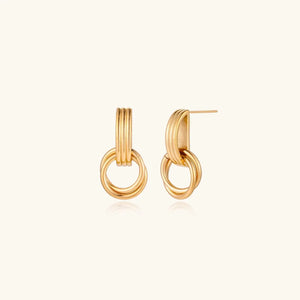 Linear Loop Earrings – 18K Gold Plated Jewellar
