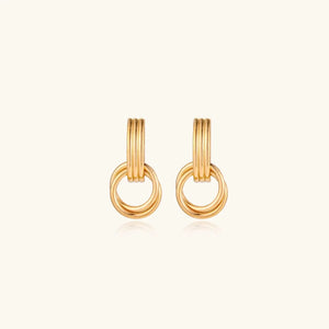 Linear Loop Earrings – 18K Gold Plated Jewellar