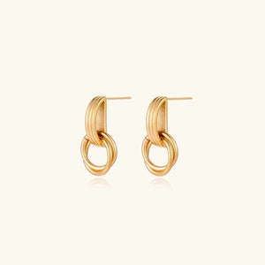 Linear Loop Earrings – 18K Gold Plated Jewellar