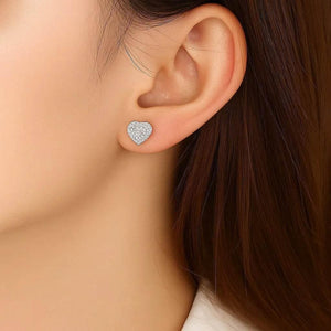 Liora Heart – 925 Silver Zircon Stud Earrings - Jewellar