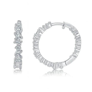 Luna Edge – 925 Sterling Silver Irregular Zircon Earrings - Jewellar