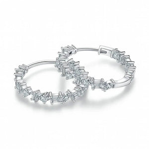 Luna Edge – 925 Sterling Silver Irregular Zircon Earrings - Jewellar