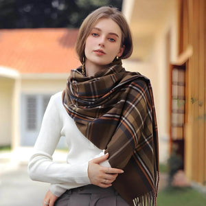 Luna Grid – Imitation Cashmere Winter Scarf - Jewellar