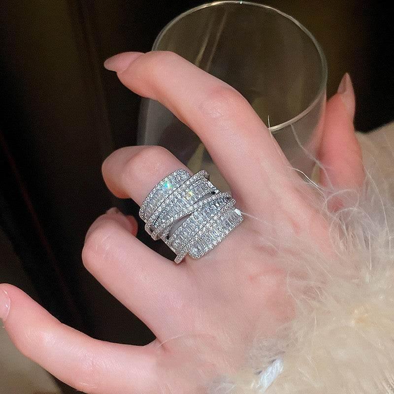 Luna Twist – Silver Zircon Wrap Ring - Jewellar