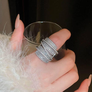 Luna Twist – Silver Zircon Wrap Ring - Jewellar