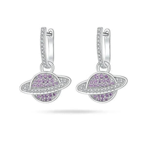 Lunara Star – 925 Silver Purple Zircon Earrings - Jewellar