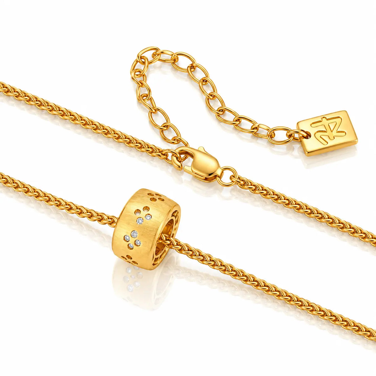 Crystal Ring Necklace - Adjustable 18K Gold-Plated 925 Sterling Silver Jewellar