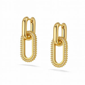 Nova Arc – Gold Plated Geometric Earrings - Jewellar