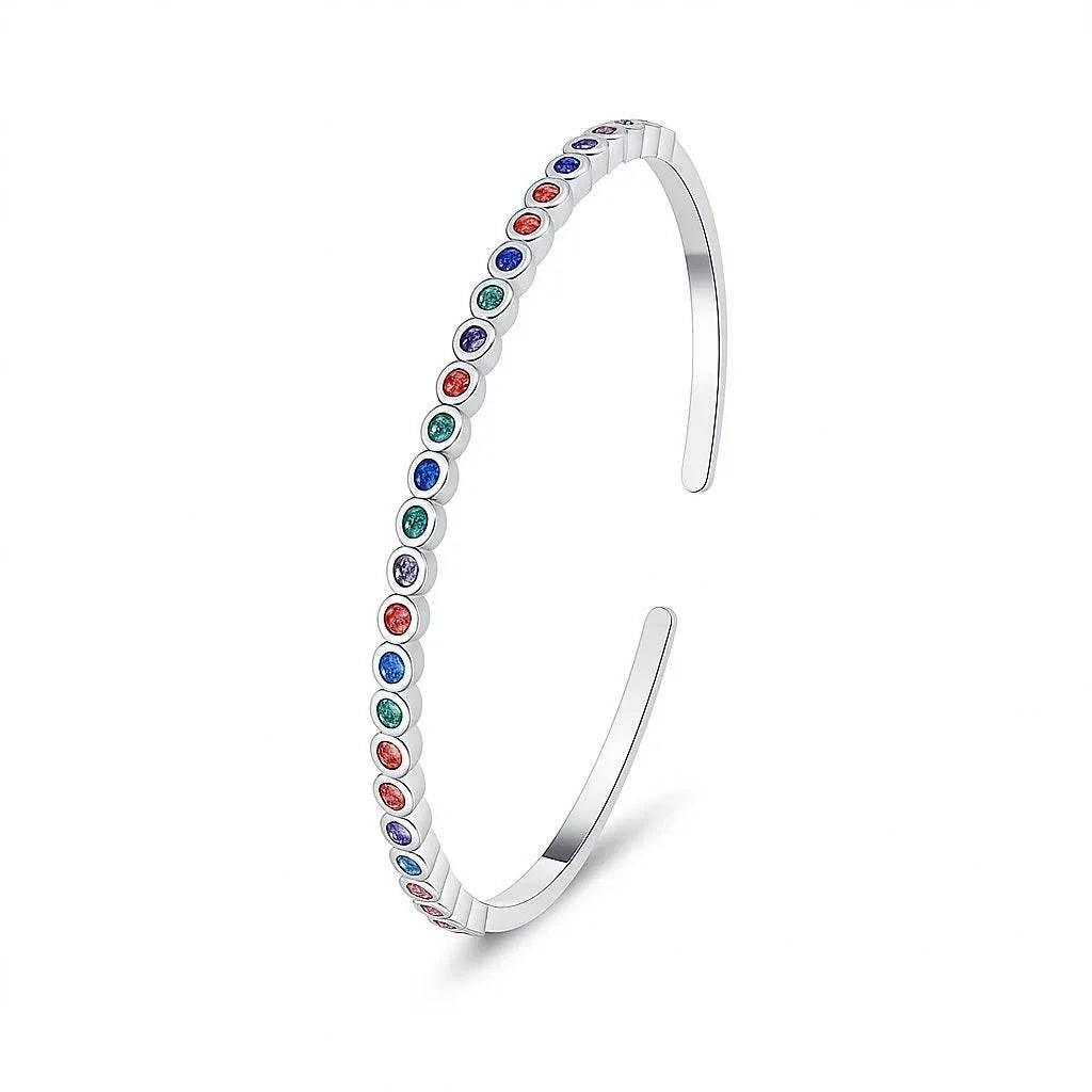 Nova Beam – 925 Silver Rainbow Gem Bracelet - Jewellar