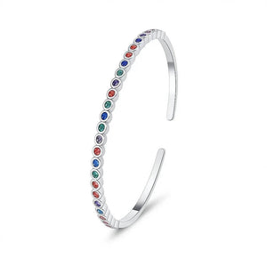 Nova Beam – 925 Silver Rainbow Gem Bracelet - Jewellar