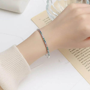 Nova Beam – 925 Silver Rainbow Gem Bracelet - Jewellar