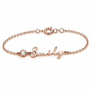 Personalized Name & Birthstone Bracelet - 925 Sterling Silver Jewellar