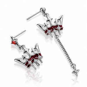 Royal Scarlet Crown Jewelry Set - Silver Tone