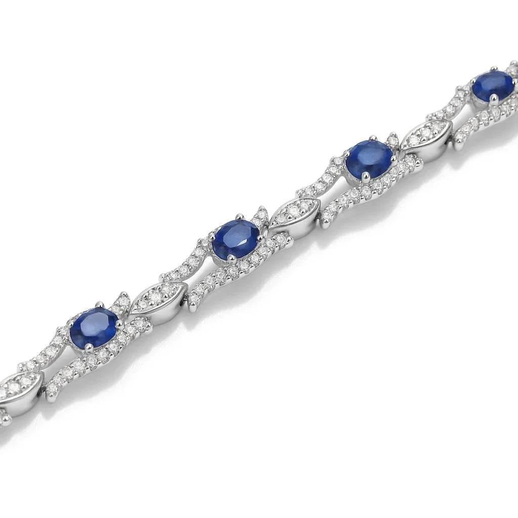 Saphira Line – 925 Silver Sapphire Bracelet - Jewellar