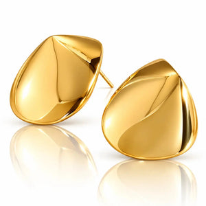 Sculptural Convex Earrings - 18K Gold PVD Plated
