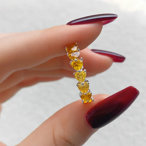 Seraphina Heart 925 sterling silver zircon ring with heart-shaped design and chamfered square pattern – available in brown, pink, and white by Jewellar