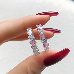 Seraphina Heart 925 sterling silver zircon ring with heart-shaped design and chamfered square pattern – available in brown, pink, and white by Jewellar