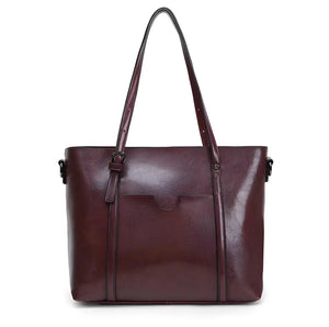 Seraphine – Retro chic one-strap PU oil wax leather messenger bag in coffee, black, red, and brown