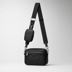 Rhombus PU leather crossbody messenger bag with zipper closure – Serenya Crossbody by Jewellar