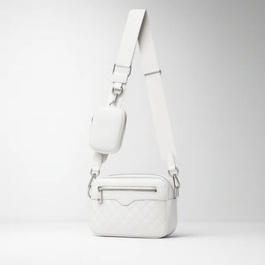 Rhombus PU leather crossbody messenger bag with zipper closure – Serenya Crossbody by Jewellar