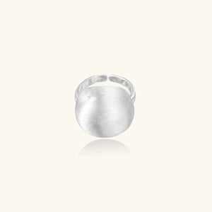 Silver ring on a white background