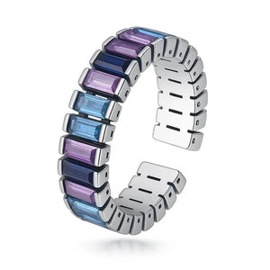 Silva Gradia – 925 Silver Geometric Diamond Ring - Jewellar