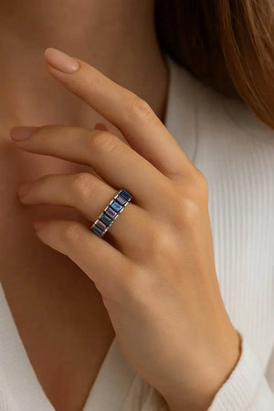 Silva Gradia – 925 Silver Geometric Diamond Ring - Jewellar