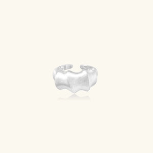 Silver ring on a white background