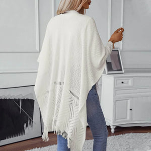 Tasselé Cape – Mid-Length Knit Sweater Shawl - Jewellar