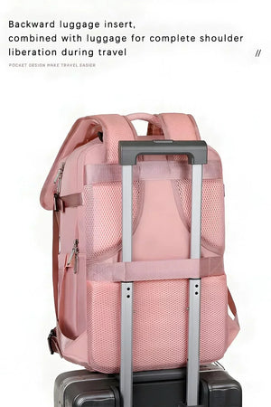 Large-capacity waterproof Oxford backpack with multiple compartments and air-pillow straps – TravelPro Oxford Backpack by Jewellar