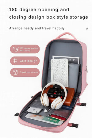 Large-capacity waterproof Oxford backpack with multiple compartments and air-pillow straps – TravelPro Oxford Backpack by Jewellar