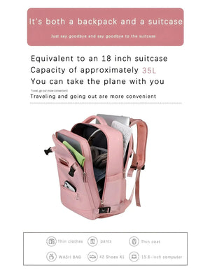 Large-capacity waterproof Oxford backpack with multiple compartments and air-pillow straps – TravelPro Oxford Backpack by Jewellar