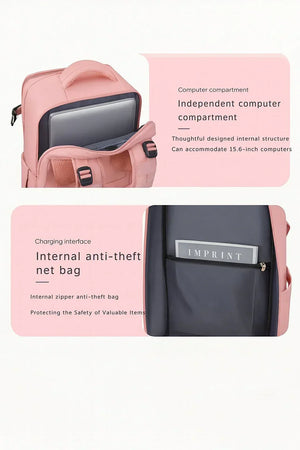 Large-capacity waterproof Oxford backpack with multiple compartments and air-pillow straps – TravelPro Oxford Backpack by Jewellar