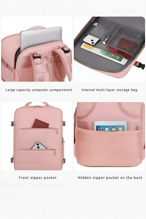 Large-capacity waterproof Oxford backpack with multiple compartments and air-pillow straps – TravelPro Oxford Backpack by Jewellar