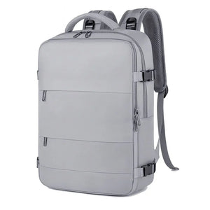 Large-capacity waterproof Oxford backpack with multiple compartments and air-pillow straps – TravelPro Oxford Backpack by Jewellar