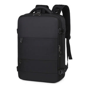 Large-capacity waterproof Oxford backpack with multiple compartments and air-pillow straps – TravelPro Oxford Backpack by Jewellar