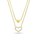 Twinheart Glow – 925 Silver Double Heart Zircon Necklace - Jewellar