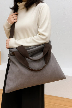 Solid color canvas crossbody tote bag with shoulder strap and zipper closure – UrbanCanvas Crossbody by Jewellar