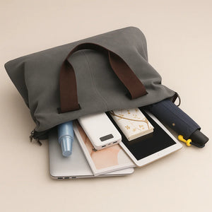 Solid color canvas crossbody tote bag with shoulder strap and zipper closure – UrbanCanvas Crossbody by Jewellar