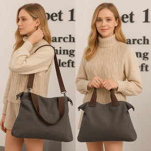 Solid color canvas crossbody tote bag with shoulder strap and zipper closure – UrbanCanvas Crossbody by Jewellar