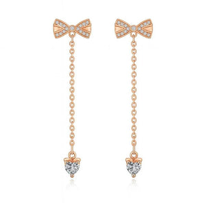 Velia Bow – 925 Silver Tassel Stud Earrings - Jewellar