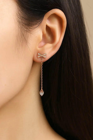 Velia Bow – 925 Silver Tassel Stud Earrings - Jewellar