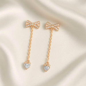 Velia Bow – 925 Silver Tassel Stud Earrings - Jewellar